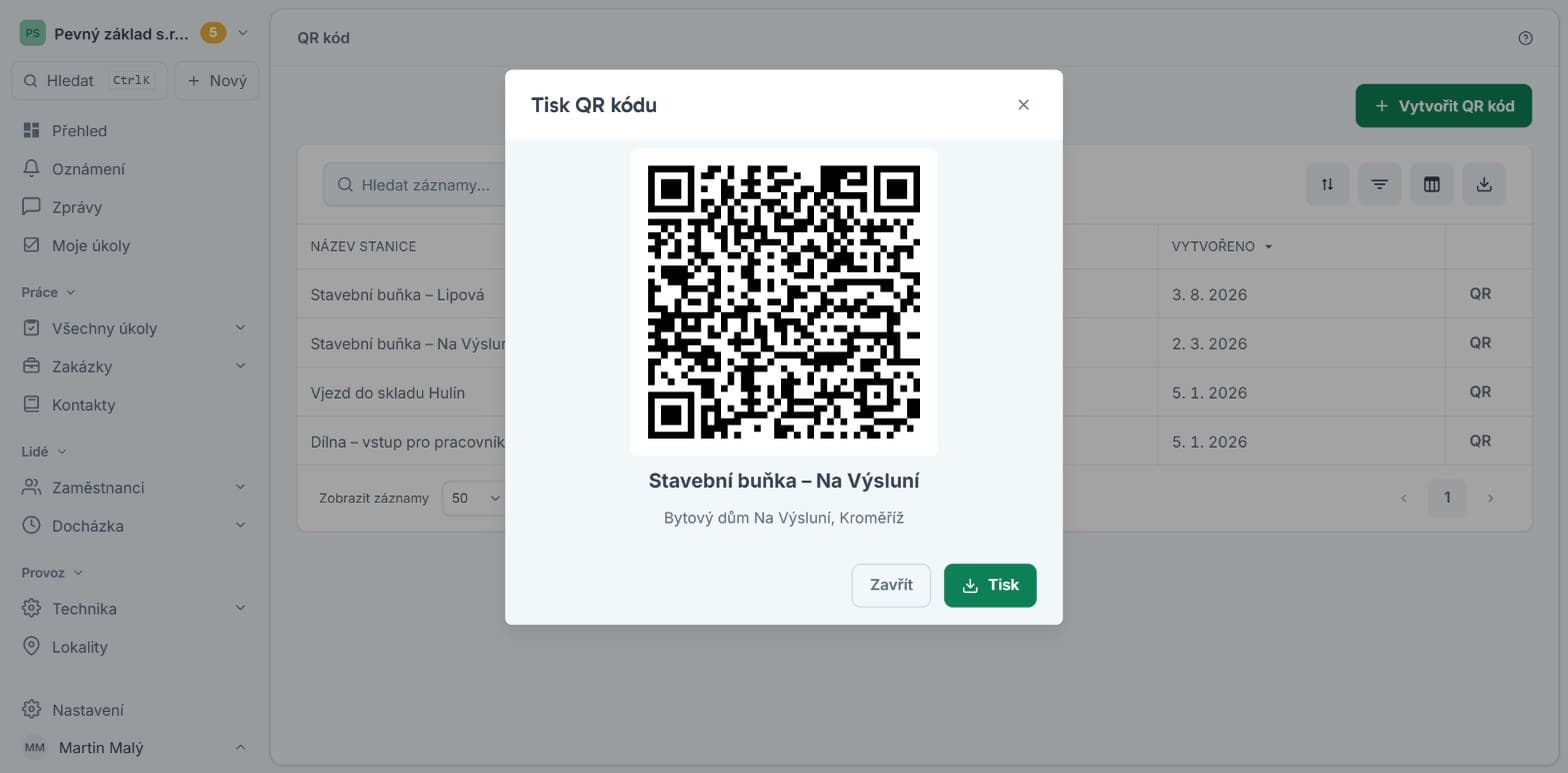 Check-in přímo na objektu